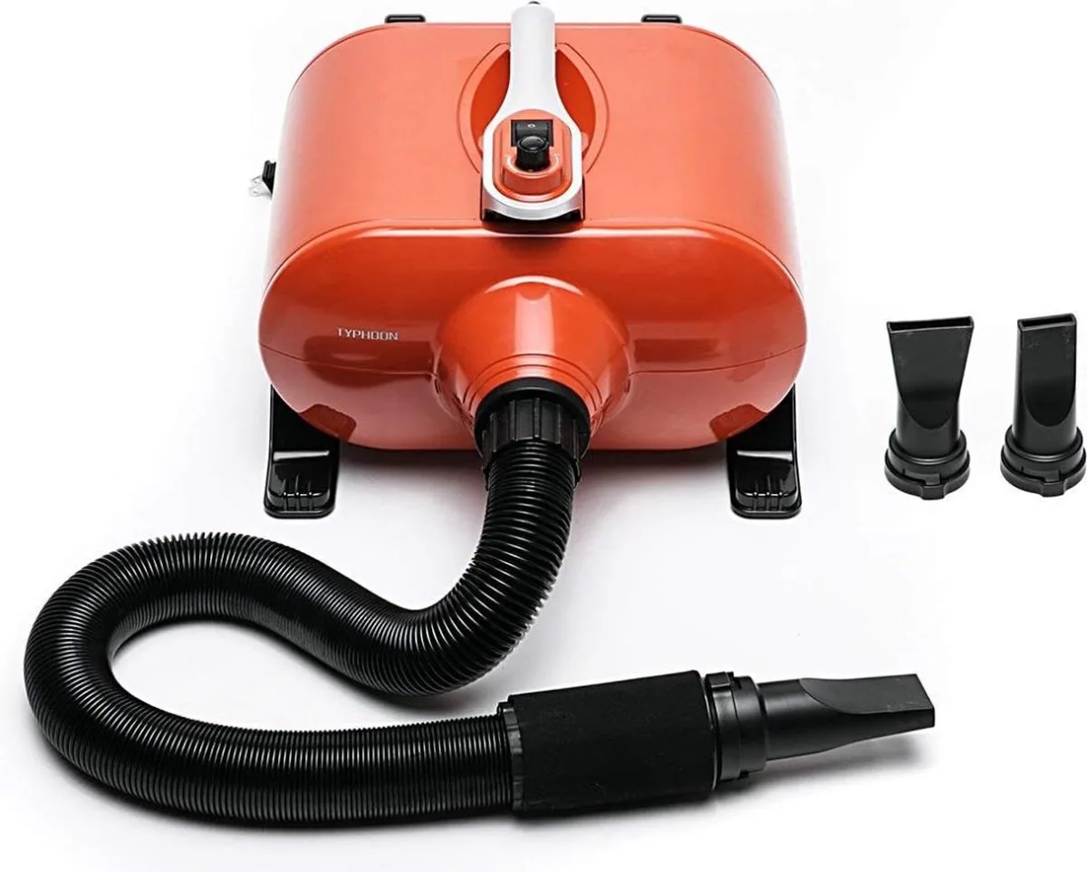 Hondenfohn - Waterblazer - Geschikt voor alle Honden - Extra Stil - Compact - Verstelbaar Vermogen van Equivera in Oranje – productfoto