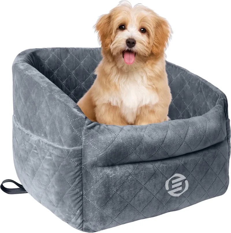 Hondenmand Auto - Autostoel Hond - Automand Hond - Hondenstoel Auto - Hondenmand Auto Achterbak - Hondenkussen Auto - Honden Mand Auto by Equivera in Grey – product photo