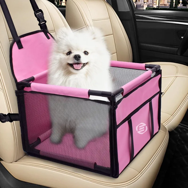 Hondenmand Auto - Autostoel Hond - Automand Hond - Hondenstoel Auto - Hondenmand Auto Achterbak - Hondenkussen Auto - Honden Mand Auto de Equivera en Rood en Zwart – photo produit