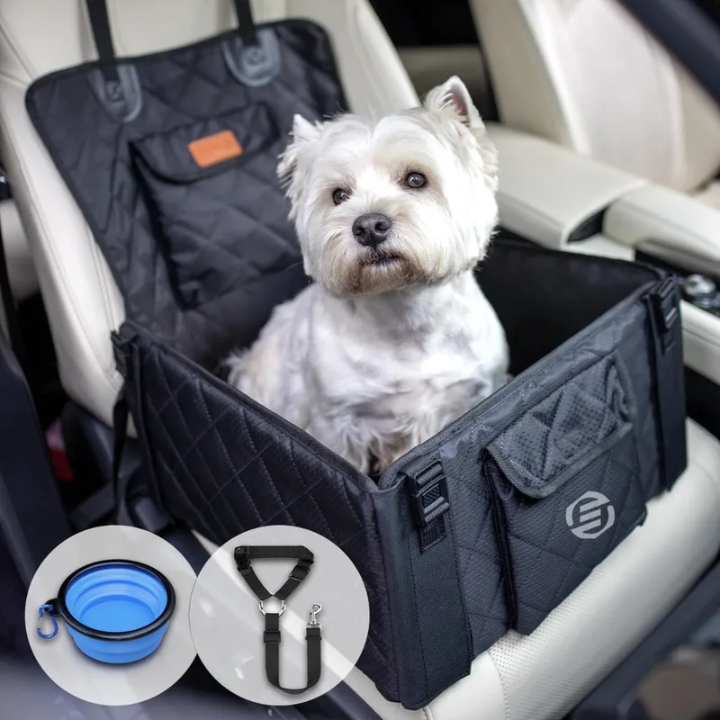 Hondenmand Auto - Autostoel Hond - Automand Hond - Hondenstoel Auto - Hondenmand Auto Achterbak - Hondenkussen Auto - Honden Mand Auto fra Equivera i Sort – produktbillede