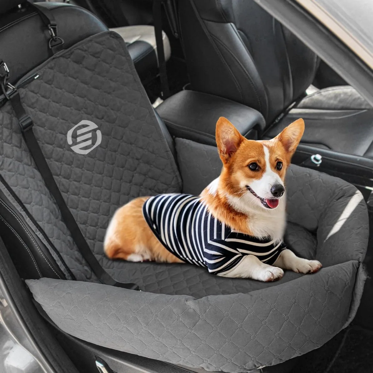 Hondenmand Auto - Autostoel Hond - Automand Hond - Hondenstoel Auto - Hondenmand Auto Achterbak - Hondenkussen Auto - Honden Mand Auto de Equivera en Gris – photo produit