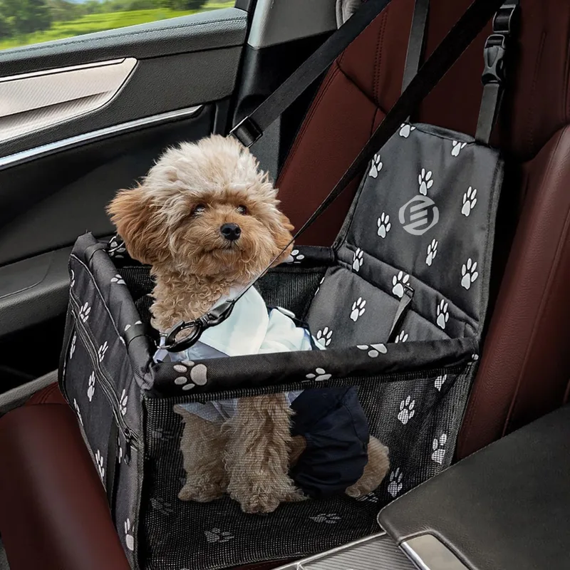 Hondenmand Auto - Autostoel Hond - Automand Hond - Hondenstoel Auto - Hondenmand Auto Achterbak - Hondenkussen Auto - Honden Mand Auto de Equivera en Noir – photo produit