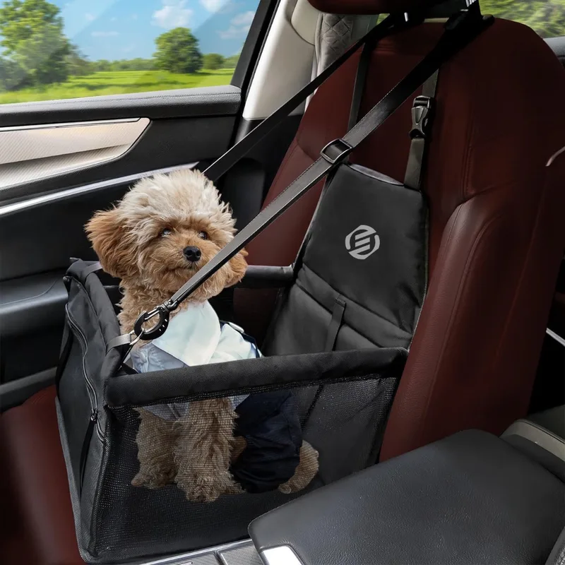 Hondenmand Auto - Autostoel Hond - Automand Hond - Hondenstoel Auto - Hondenmand Auto Achterbak - Hondenkussen Auto - Honden Mand Auto by Equivera in Black – product photo