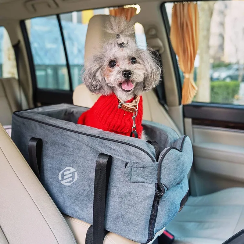 Hondenmand Auto - Autostoel Hond - Automand Hond - Hondenstoel Auto - Hondenmand Auto Achterbak - Hondenkussen Auto - Honden Mand Auto de Equivera en Gris – photo produit