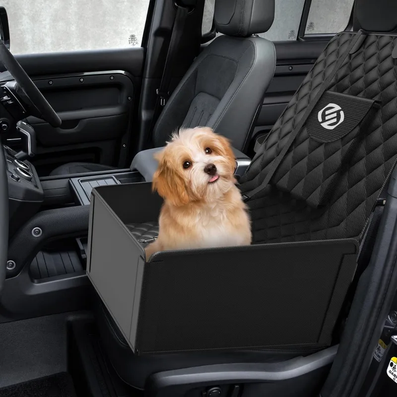 Hondenmand Auto - Autostoel Hond - Automand Hond - Hondenstoel Auto - Hondenmand Auto Achterbak - Hondenkussen Auto - Honden Mand Auto by Equivera in Black – product photo