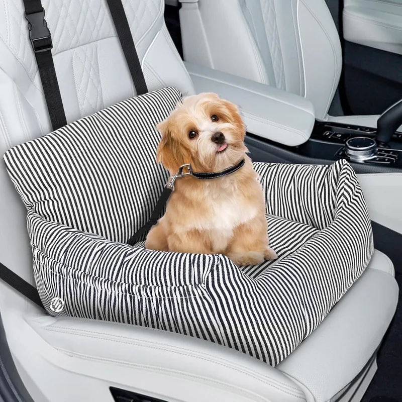 Hondenmand Auto Met Gordel - Hondenmand - Hondenmand Auto - Autostoel Hond - Hondenstoel Auto - Met Gordel by Equivera in White – product photo