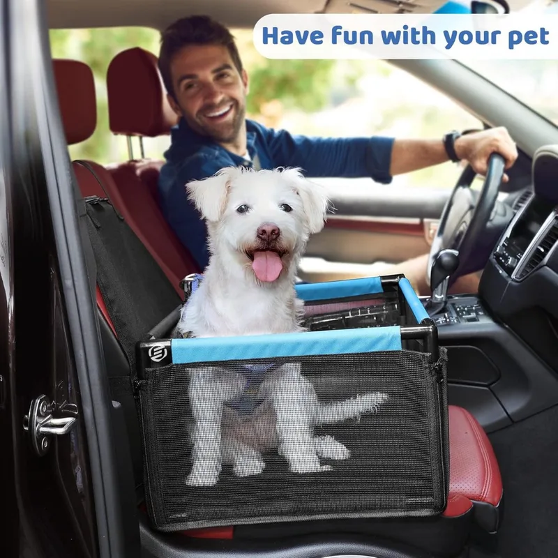 Hondenmand Auto Met Gordel - Hondenmand - Hondenmand Auto - Autostoel Hond - Hondenstoel Auto - Met Gordel by Equivera in Black – product photo