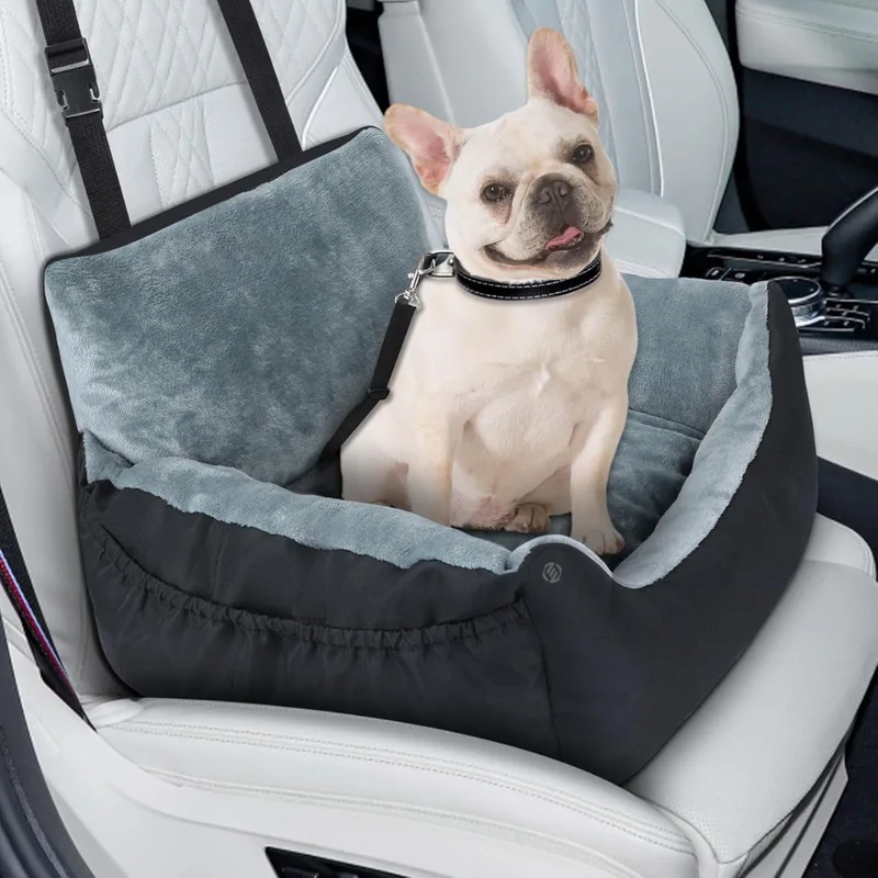 Hondenmand Auto Met Gordel - Hondenmand - Hondenmand Auto - Autostoel Hond - Hondenstoel Auto - Met Gordel de Equivera en Noir – photo produit
