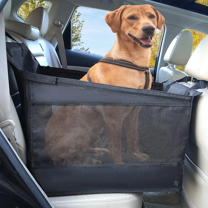 Hondenmand Auto Met Gordel - Hondenmand - Hondenmand Auto - Autostoel Hond - Hondenstoel Auto - Met Gordel by Equivera in Black – product photo