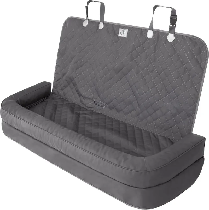 Hondenmand Auto Met Gordel - Hondenmand - Hondenmand Auto - Autostoel Hond - Hondenstoel Auto - Met Gordel by Equivera in Grafiet inari – product photo