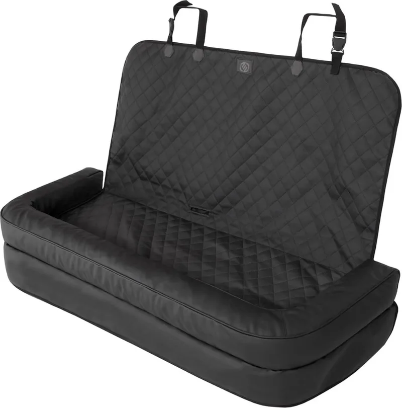 Hondenmand Auto Met Gordel - Hondenmand - Hondenmand Auto - Autostoel Hond - Hondenstoel Auto - Met Gordel by Equivera in Black – product photo