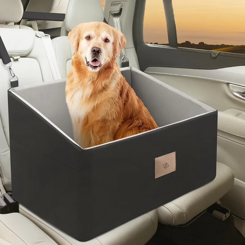 Hondenmand Auto Met Gordel - Hondenmand - Hondenmand Auto - Autostoel Hond - Hondenstoel Auto - Met Gordel fra Equivera i Sort – produktbillede