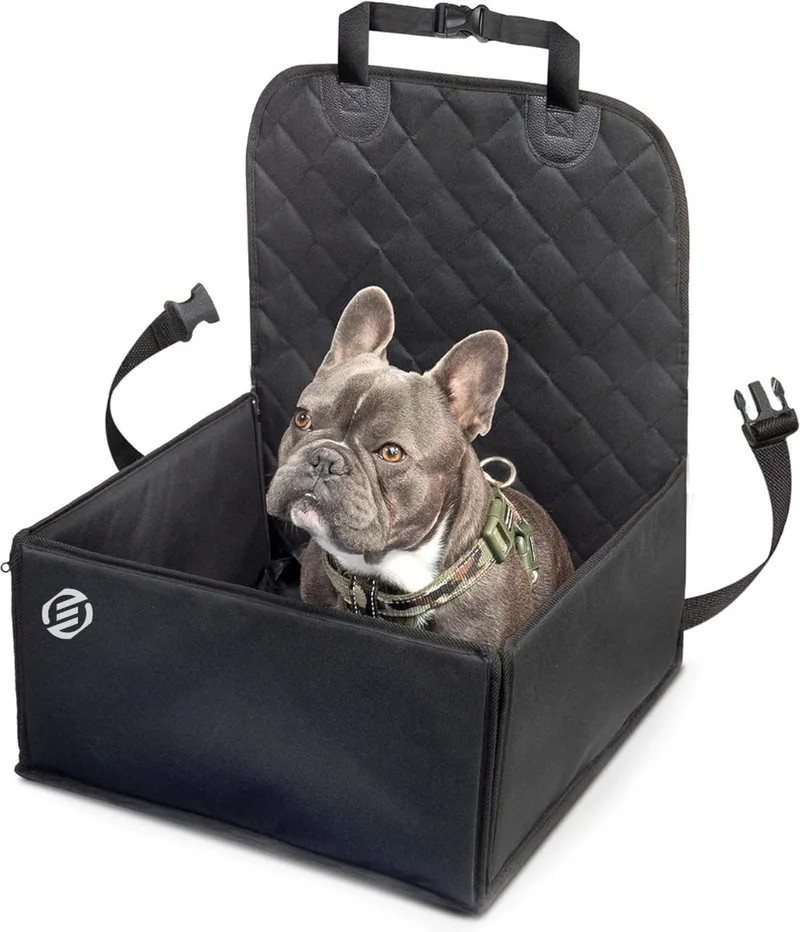 Hondenmand Auto Met Gordel - Hondenmand - Hondenmand Auto - Autostoel Hond - Hondenstoel Auto - Met Gordel by Equivera in Black – product photo