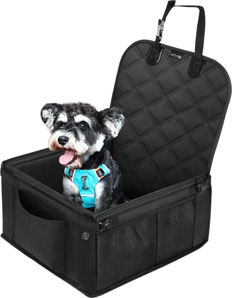 Hondenmand Auto Met Gordel - Hondenmand - Hondenmand Auto - Autostoel Hond - Hondenstoel Auto - Met Gordel by Equivera in Black – product photo