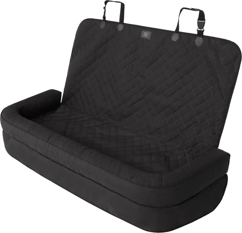 Hondenmand Auto Met Gordel - Hondenmand - Hondenmand Auto - Autostoel Hond - Hondenstoel Auto - Met Gordel by Equivera in Black – product photo