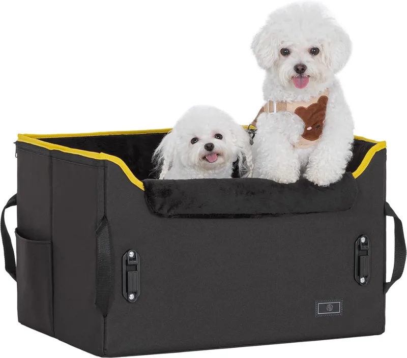 Hondenmand Auto Met Gordel - Hondenmand - Hondenmand Auto - Autostoel Hond - Hondenstoel Auto - Met Gordel fra Equivera i Sort – produktbillede