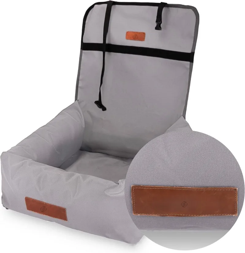 Hondenmand Auto Met Gordel - Hondenmand - Hondenmand Auto - Autostoel Hond - Hondenstoel Auto - Met Gordel by Equivera in Black, Grey – product photo
