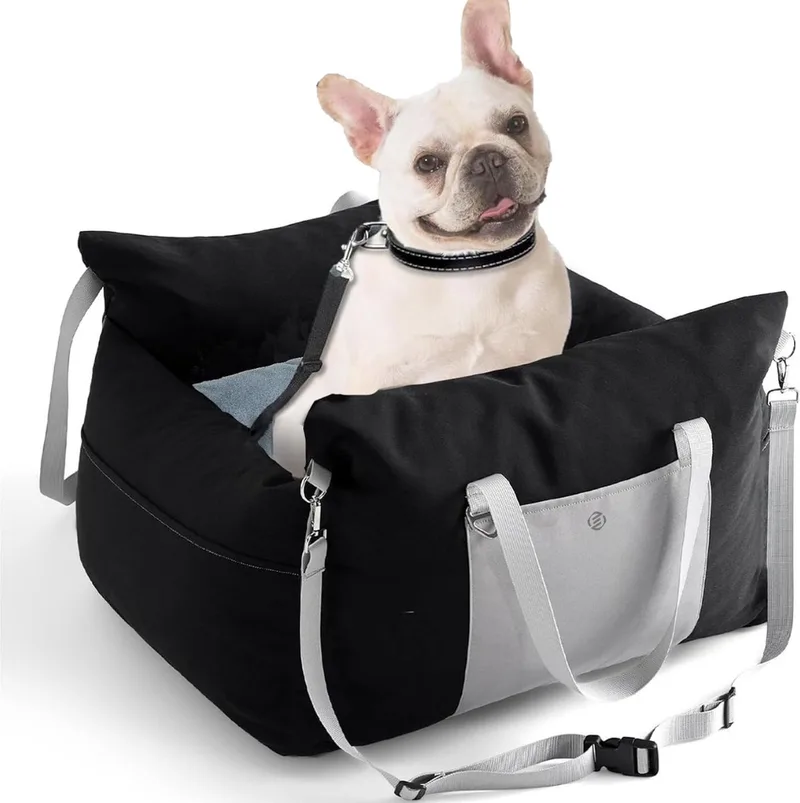 Hondenmand Auto Met Gordel - Hondenmand - Hondenmand Auto - Autostoel Hond - Hondenstoel Auto - Met Gordel by Equivera in Black – product photo