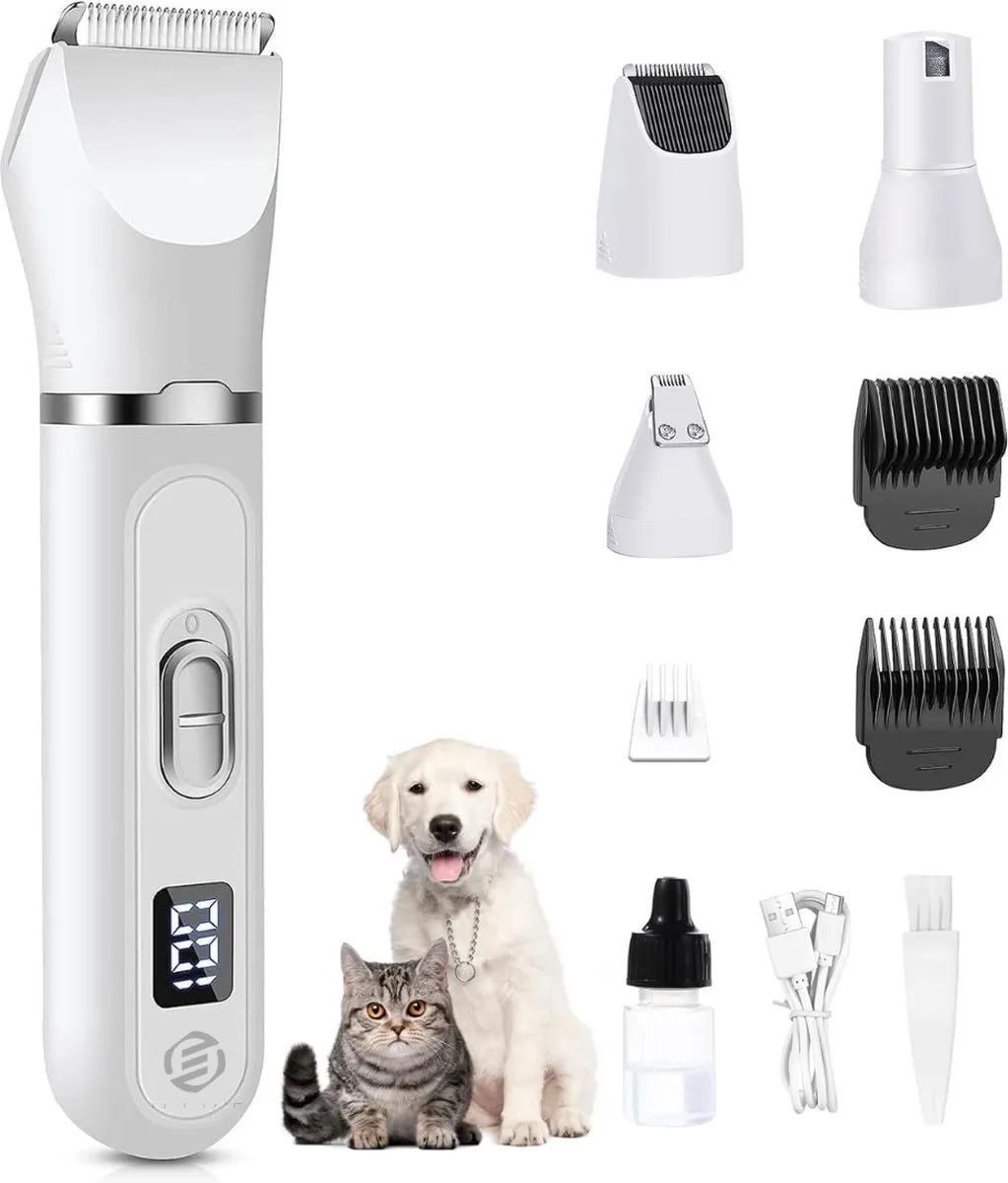 Hondentondeuse Dikke Vacht - Hondentrimmer - Hondentondeuse - Dieren Tondeuse - Honden Tondeuse Voor Trimmers von Equivera in Weiß – Produktfoto