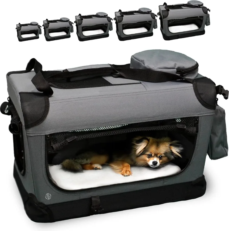 Katten Vervoersbox - Kattenvervoersbox - Reistas Katten - Reismand - Kattendraagtas - Transporttas de Equivera en Gris – photo produit