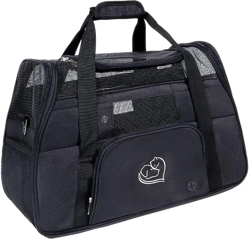 Katten Vervoersbox - Kattenvervoersbox - Reistas Katten - Reismand - Kattendraagtas - Transporttas by Equivera in Black – product photo