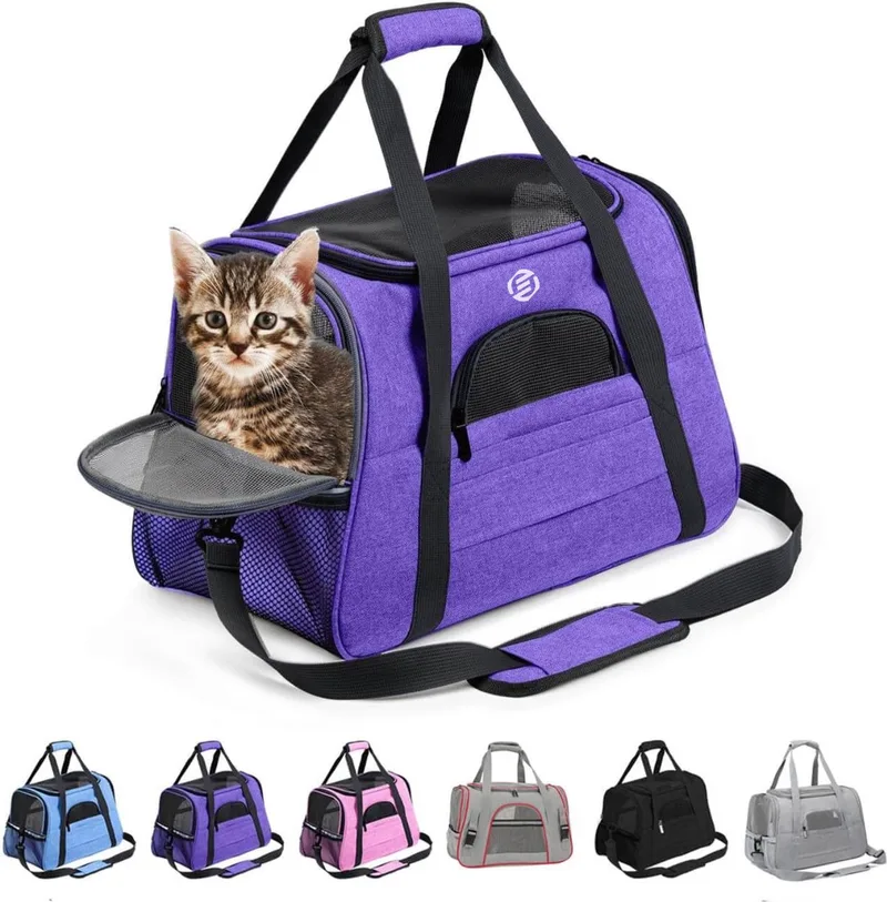 Katten Vervoersbox - Kattenvervoersbox - Reistas Katten - Reismand - Kattendraagtas - Transporttas by Equivera in Purple – product photo
