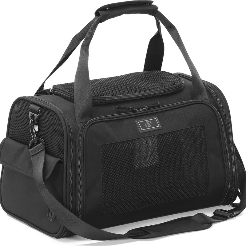 Katten Vervoersbox - Kattenvervoersbox - Reistas Katten - Reismand - Kattendraagtas - Transporttas by Equivera in Black – product photo