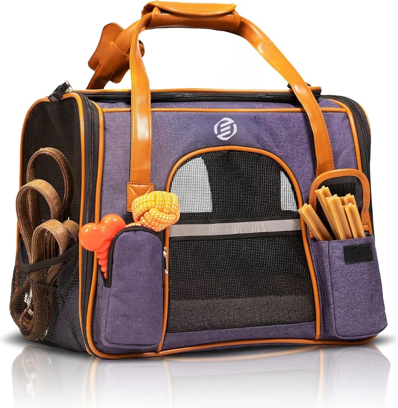 Katten Vervoersbox - Kattenvervoersbox - Reistas Katten - Reismand - Kattendraagtas - Transporttas by Equivera in Purple – product photo