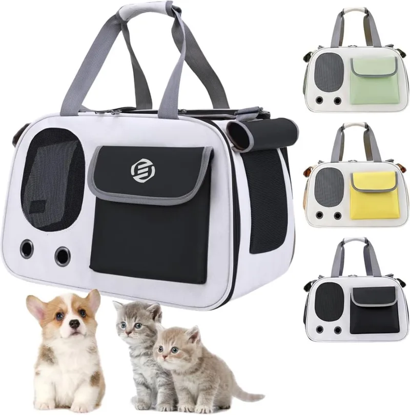Katten Vervoersbox - Kattenvervoersbox - Reistas Katten - Reismand - Kattendraagtas - Transporttas by Equivera in White – product photo