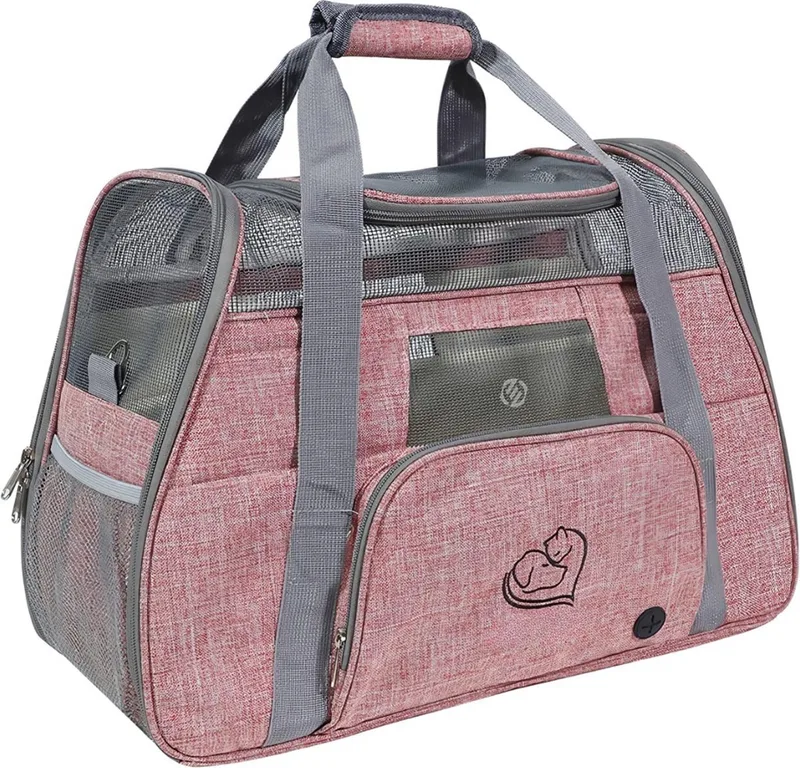Katten Vervoersbox - Kattenvervoersbox - Reistas Katten - Reismand - Kattendraagtas - Transporttas by Equivera in Pink – product photo