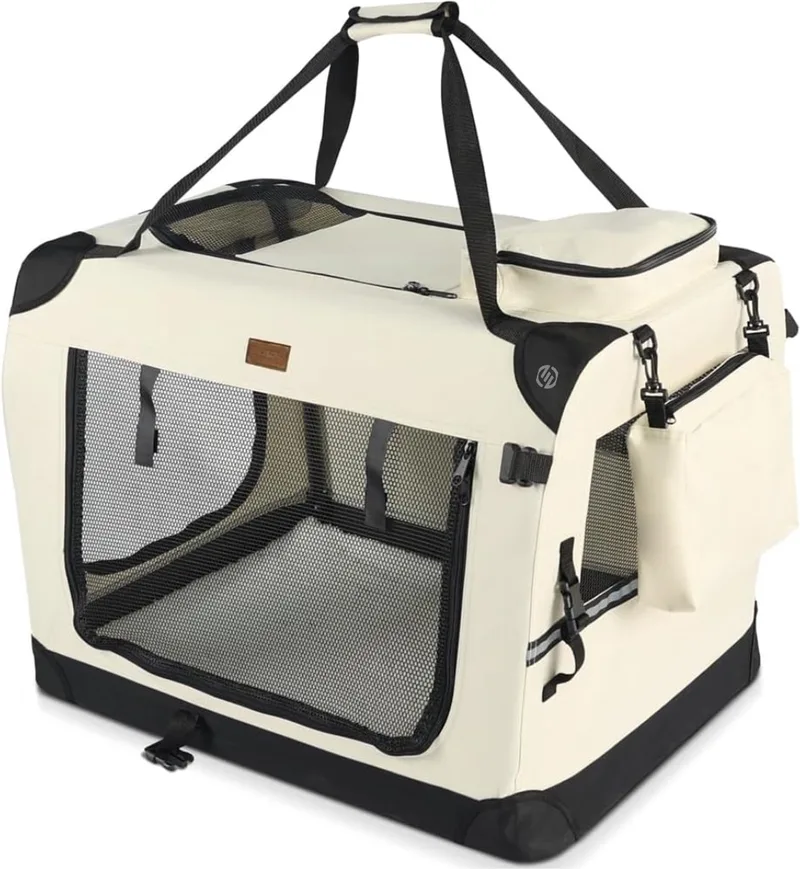 Katten Vervoersbox - Kattenvervoersbox - Reistas Katten - Reismand - Kattendraagtas - Transporttas de Equivera en Beige – photo produit
