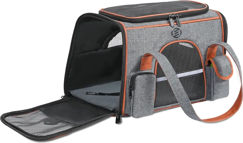 Katten Vervoersbox - Kattenvervoersbox - Reistas Katten - Reismand - Kattendraagtas - Transporttas by Equivera in Dark grey – product photo