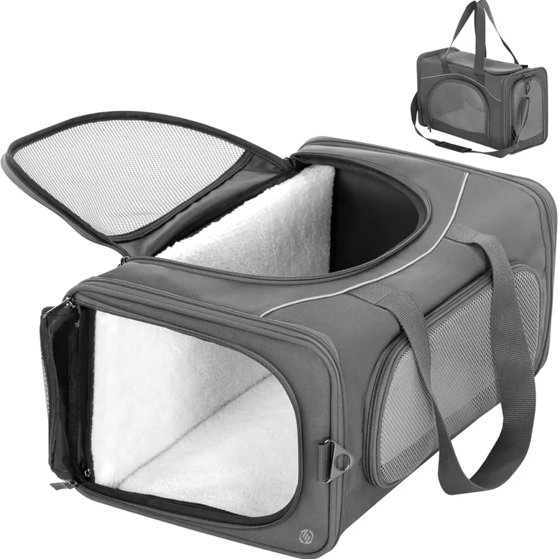 Katten Vervoersbox - Kattenvervoersbox - Reistas Katten - Reismand - Kattendraagtas - Transporttas by Equivera in Grey – product photo