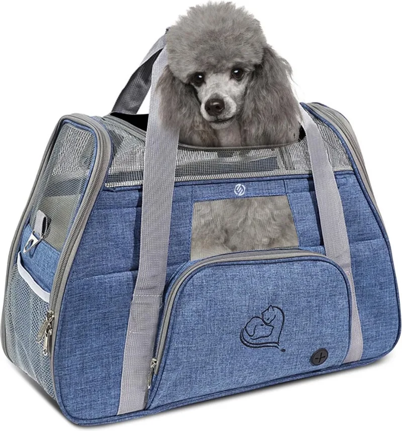 Katten Vervoersbox - Kattenvervoersbox - Reistas Katten - Reismand - Kattendraagtas - Transporttas de Equivera en Bleu – photo produit