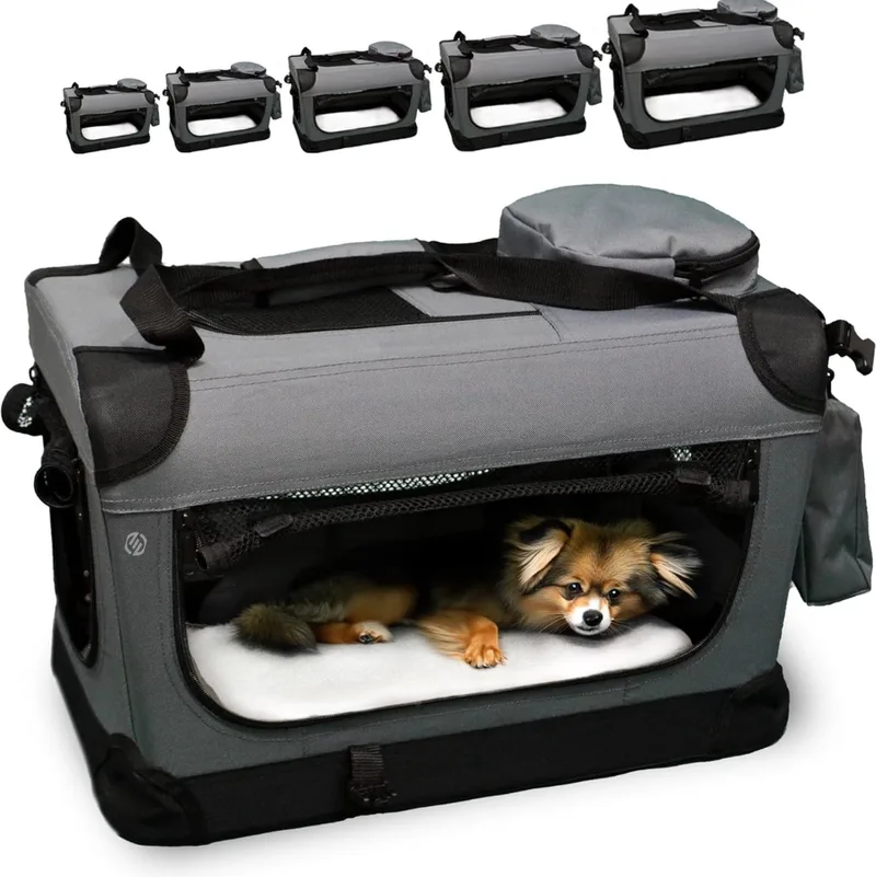 Katten Vervoersbox - Kattenvervoersbox - Reistas Katten - Reismand - Kattendraagtas - Transporttas by Equivera in Grey – product photo