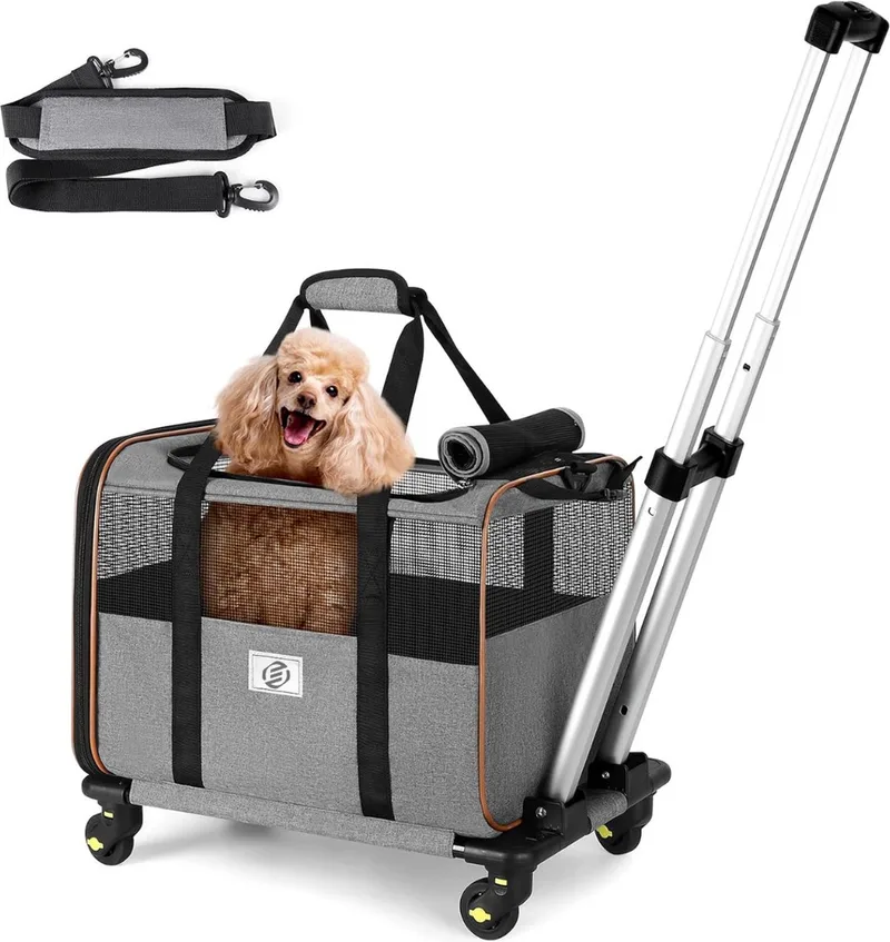 Katten Vervoersbox - Kattenvervoersbox - Reistas Katten - Reismand - Kattendraagtas - Transporttas de Equivera en Gris – photo produit