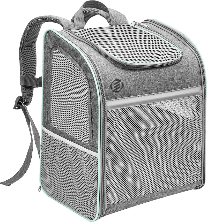 Katten Vervoersbox - Kattenvervoersbox - Reistas Katten - Reismand - Kattendraagtas - Transporttas de Equivera en Gris – photo produit