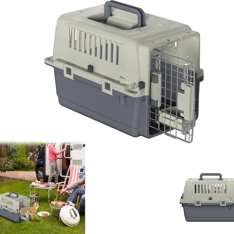 Katten Vervoersbox - Kattenvervoersbox - Reistas Katten - Reismand - Kattendraagtas - Transporttas fra Equivera i Grå – produktbillede