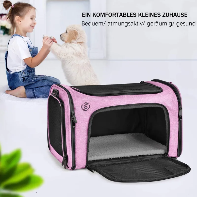 Katten Vervoersbox - Kattenvervoersbox - Reistas Katten - Reismand - Kattendraagtas - Transporttas by Equivera in Pink – product photo