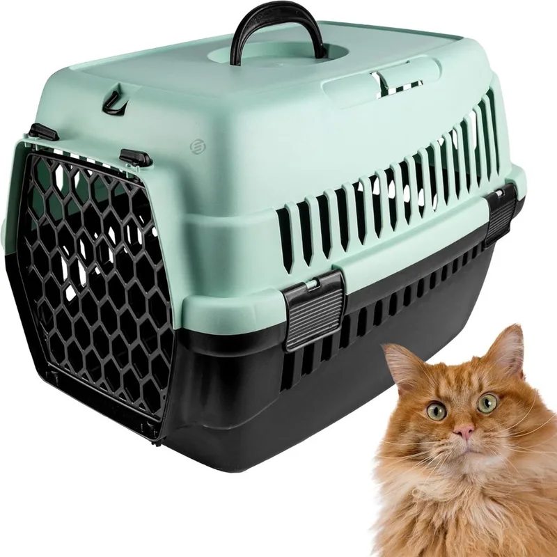 Katten Vervoersbox - Kattenvervoersbox - Reistas Katten - Reismand - Kattendraagtas - Transporttas by Equivera in Muntgroen – product photo