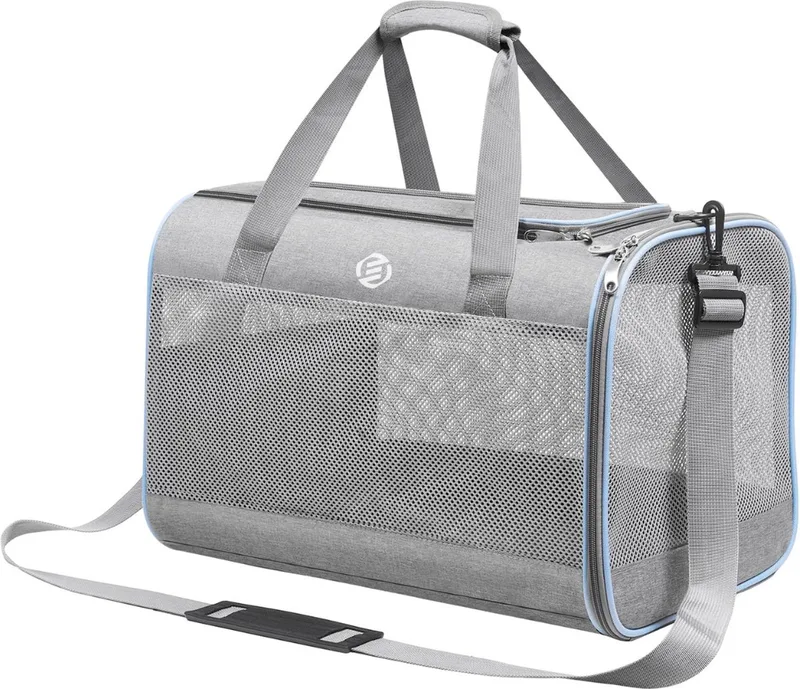 Katten Vervoersbox - Kattenvervoersbox - Reistas Katten - Reismand - Kattendraagtas - Transporttas de Equivera en Gris – photo produit