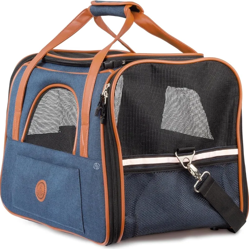 Katten Vervoersbox - Kattenvervoersbox - Reistas Katten - Reismand - Kattendraagtas - Transporttas by Equivera in Dark blue – product photo
