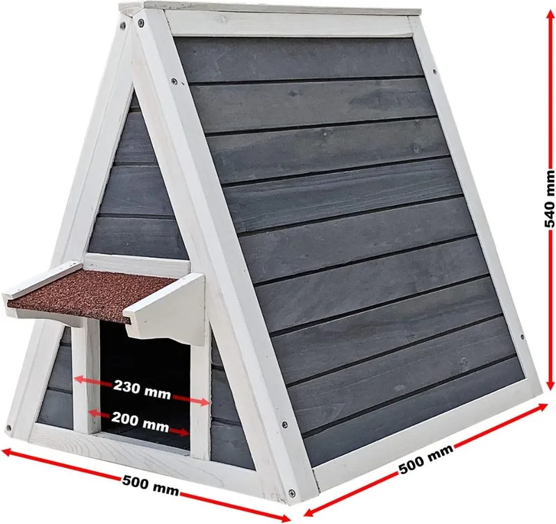 Kattenhuis Voor Buiten - Kattenhuis Buiten - Kattenhok - Kattenhuisje - Kattenvilla - Kattenhok Buiten by Equivera in Grey – product photo