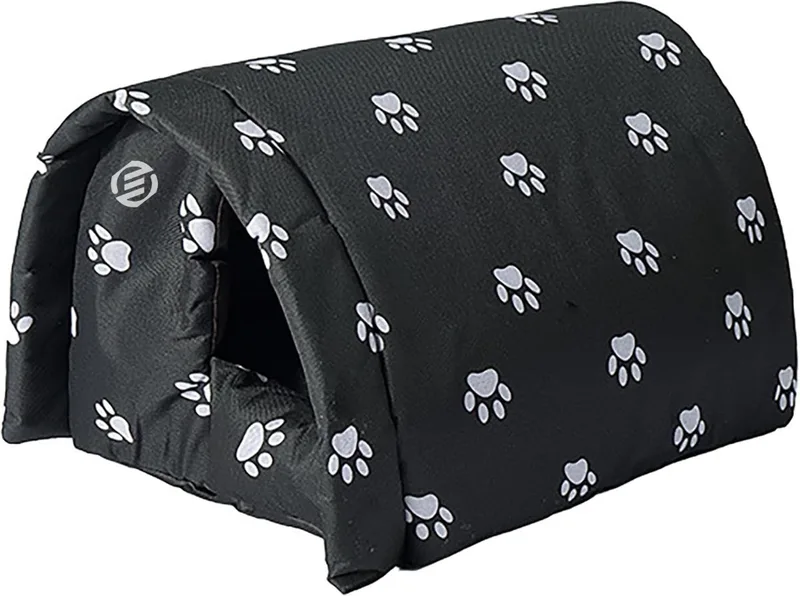Kattenhuis Voor Buiten - Kattenhuis Buiten - Kattenhok - Kattenhuisje - Kattenvilla - Kattenhok Buiten de Equivera en Noir – photo produit