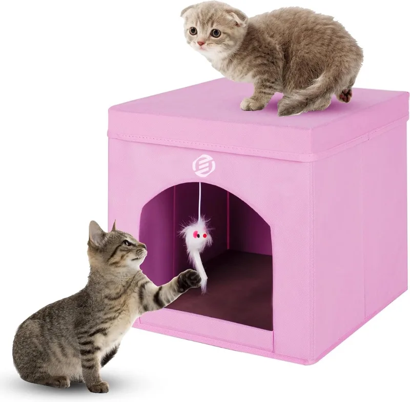 Kattenhuis Voor Buiten - Kattenhuis Buiten - Kattenhok - Kattenhuisje - Kattenvilla - Kattenhok Buiten de Equivera en Rose – photo produit