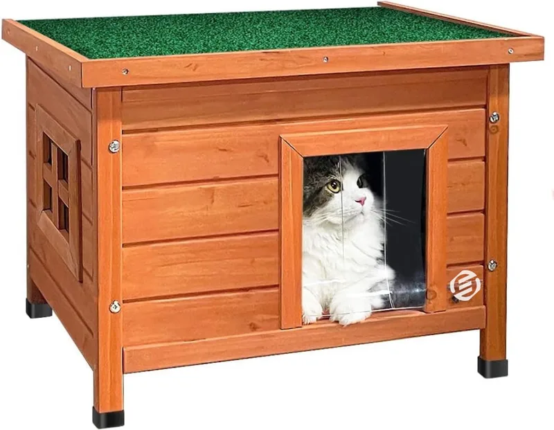 Kattenhuis Voor Buiten - Kattenhuis Buiten - Kattenhok - Kattenhuisje - Kattenvilla - Kattenhok Buiten by Equivera in Hout – product photo