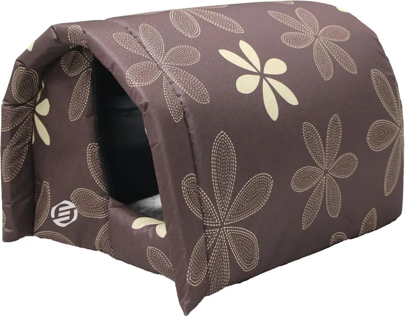 Kattenhuis Voor Buiten - Kattenhuis Buiten - Kattenhok - Kattenhuisje - Kattenvilla - Kattenhok Buiten de Equivera en Marron – photo produit