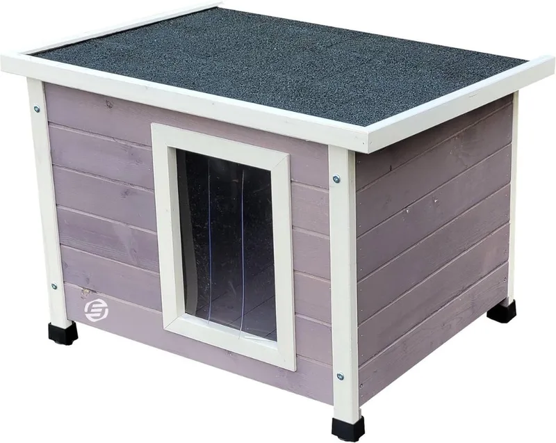 Kattenhuis Voor Buiten - Kattenhuis Buiten - Kattenhok - Kattenhuisje - Kattenvilla - Kattenhok Buiten by Equivera in Grey – product photo