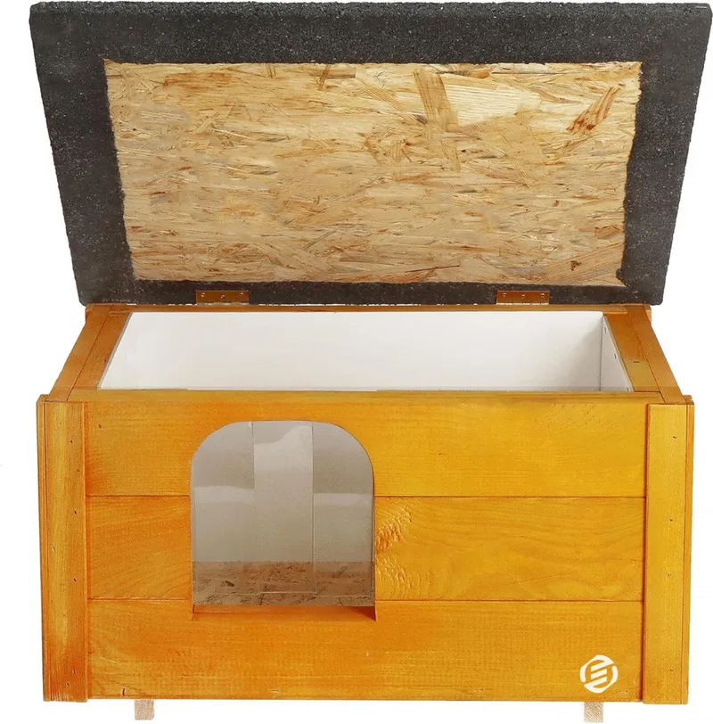 Kattenhuis Voor Buiten - Kattenhuis Buiten - Kattenhok - Kattenhuisje - Kattenvilla - Kattenhok Buiten de Equivera en Hout – photo produit