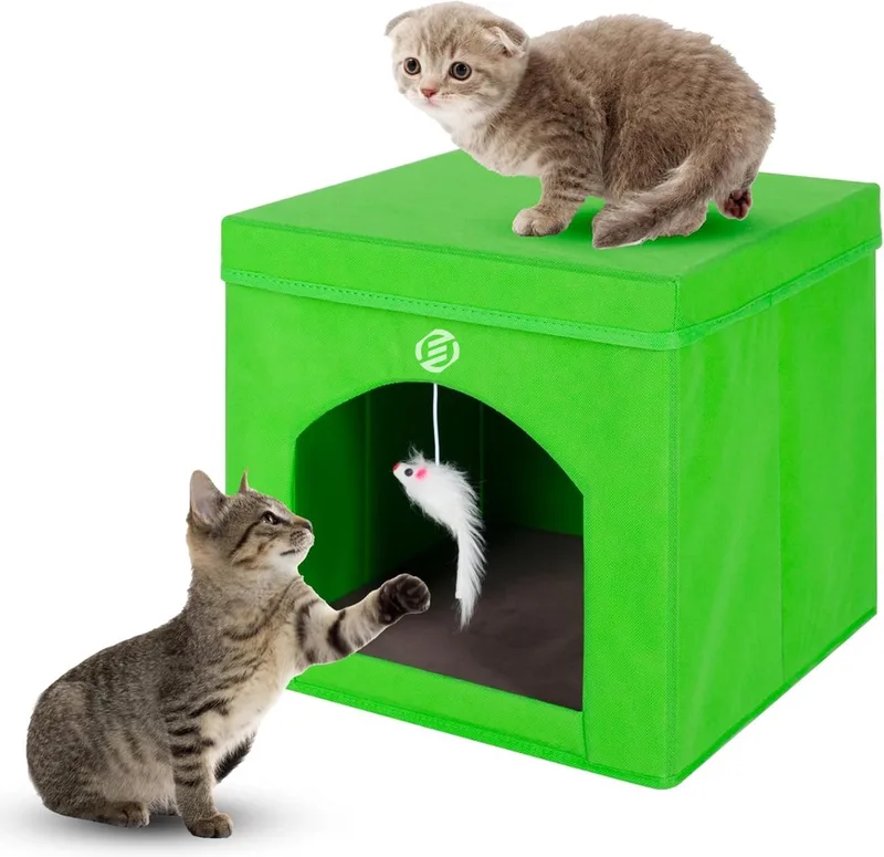 Kattenhuis Voor Buiten - Kattenhuis Buiten - Kattenhok - Kattenhuisje - Kattenvilla - Kattenhok Buiten by Equivera in Green – product photo
